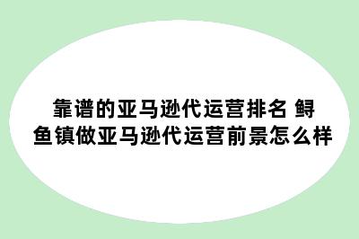 靠谱的亚马逊代运营排名 鲟鱼镇做亚马逊代运营前景怎么样